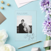 Posh Script Save The Date Photo Minimal Card  アクリル招待状 (インサイチュ (ウェディング))