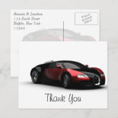 Posh Sports Car 結婚's Thank You ポストカード (正面/裏面)
