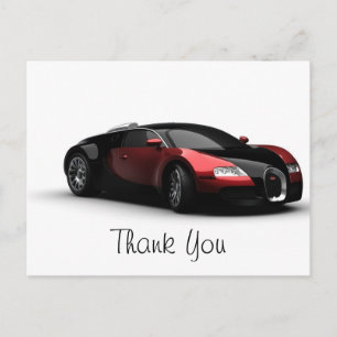 Posh Sports Car 結婚's Thank You ポストカード