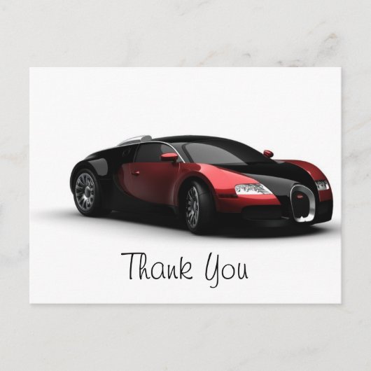 Posh Sports Car 結婚's Thank You ポストカード (正面)