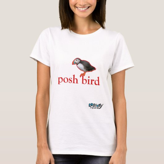 poshbird (赤いツノメドリ) tシャツ (正面)