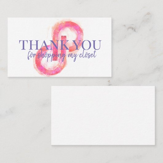 Poshmark 感謝してい you closetカード銀河系水色 名刺 (正面/裏面)