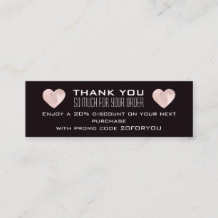 Poshmark Instag割引コードハートピンク スキニー名刺