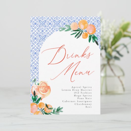 Posiano イタリアン Aperol Spritzのドリンク結婚メニュー メニュー (スタンド正面)