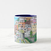 Positanoのイタリアのマグ ツートーンマグカップ (中央)