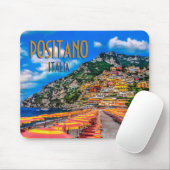 Positanoのビーチのイタリアの崖の家のアマルフィ旅行 マウスパッド (マウス)