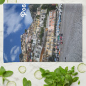 Positanoのビーチ キッチンタオル (折り畳み)