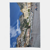 Positanoのビーチ キッチンタオル (縦)