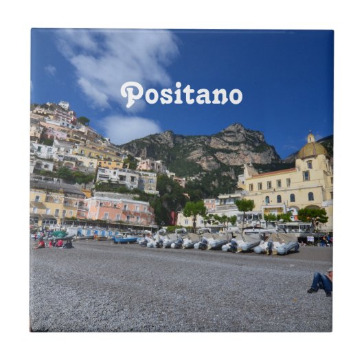 Positanoのビーチ タイル (正面)