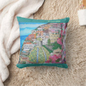 Positanoの息もつけないほど眺望 クッション (ブランケット)