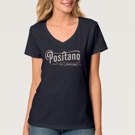 Positanoアマルフィの海岸のイタリアのTシャツ Tシャツ (正面)