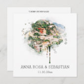 *～* POSITANO イタリアン AR20 RSVP QR結婚 招待状 (正面/裏面)