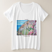 Positano -女性のとサイズの基本的なTシャツ プラスサイズTシャツ (デザイン正面)