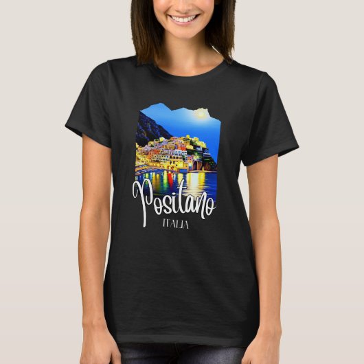 Positano Amalfi Coast At Night Tシャツ (正面)