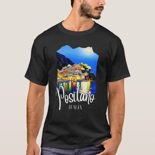 Positano Amalfi Coast At Night Tシャツ (正面)