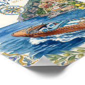 Positano Amalfi Coast Italy Vintage Travel Poster ポスター (角)