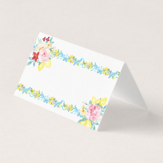 Positano Amalfi Mediterranean Wedding place card (正面)
