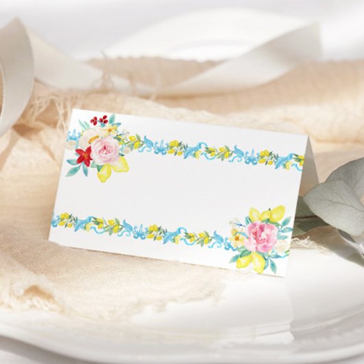 Positano Amalfi Mediterranean Wedding place card