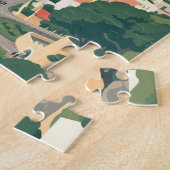 Positano, Italy Town Vintage  ジグソーパズル (側面)