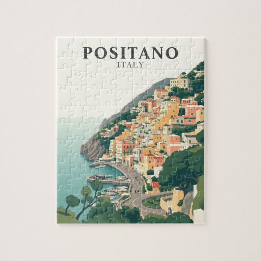 Positano, Italy Town Vintage  ジグソーパズル (縦)