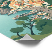 Positano, Italy Town Vintage  ポスター (角)