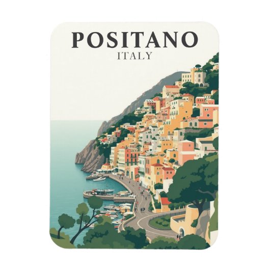 Positano, Italy Town Vintage  マグネット (縦)