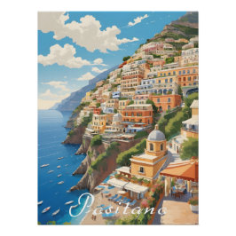 Positano Italy Travel Poster ポスター