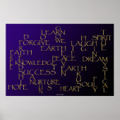 POSITIVE AFFIRMATION 3D Golden Text Poster ポスター (正面)