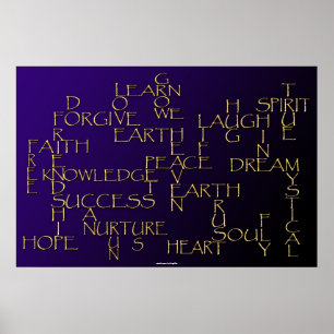 POSITIVE AFFIRMATION 3D Golden Text Poster ポスター
