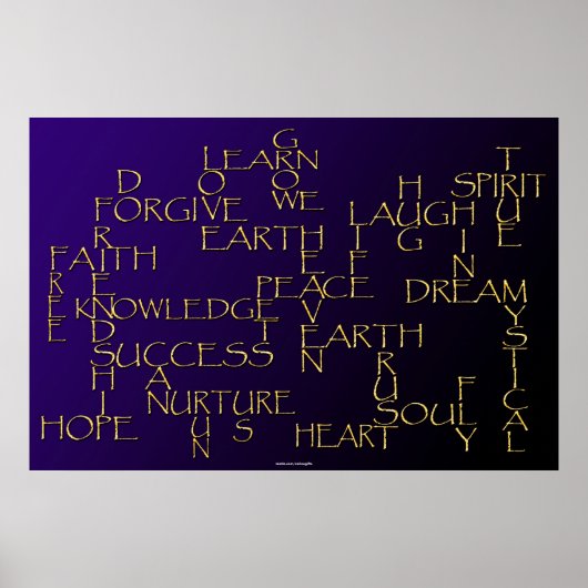 POSITIVE AFFIRMATION 3D Golden Text Poster ポスター (正面)