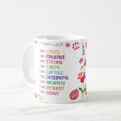 Positive Affirmation Flower Style  コーヒーマグカップ (正面左)