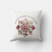 Positive Affirmation Throw Pillow Speak Kindly  クッション (裏面)