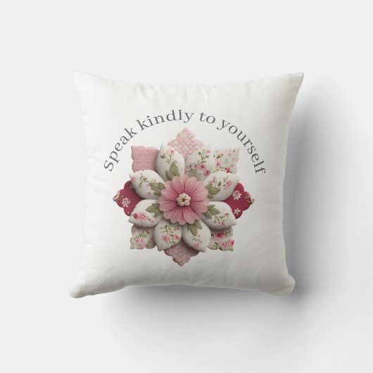 Positive Affirmation Throw Pillow Speak Kindly  クッション (裏面)