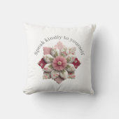 Positive Affirmation Throw Pillow Speak Kindly  クッション (正面)