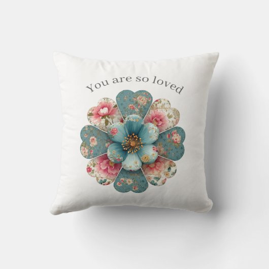 Positive Affirmation Throw Pillow You Are So Loved クッション (裏面)