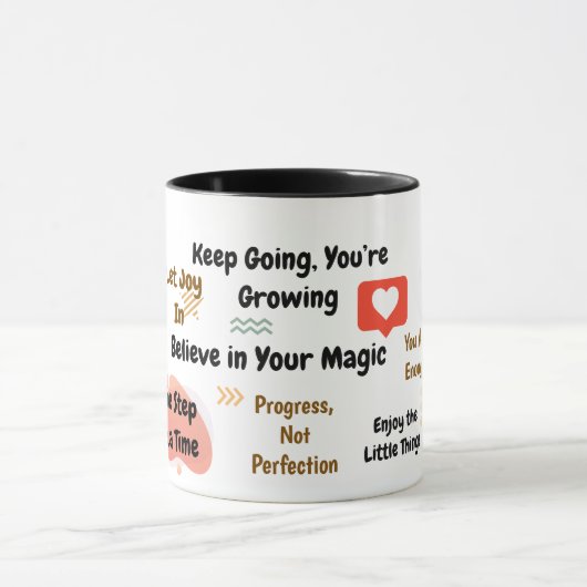 Positive Affirmations Colorful Mindset Mug マグカップ (中央)