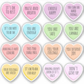 Positive Affirmations Mental Health Candy Hearts シール (正面)