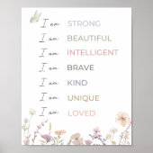 Positive Affirmations Print: Wildflower Wall Art  ポスター (正面)