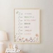 Positive Affirmations Print: Wildflower Wall Art  ポスター