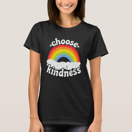 Positive Anti Bullying Rainbow Peace Hippie Choose Tシャツ (正面)