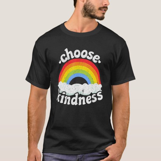Positive Anti Bullying Rainbow Peace Hippie Choose Tシャツ (正面)
