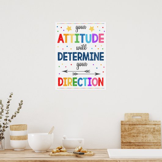 Positive Attitude Rainbow Classroom Poster ポスター (キッチン)