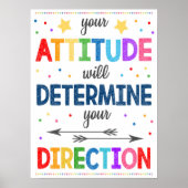 Positive Attitude Rainbow Classroom Poster ポスター (正面)