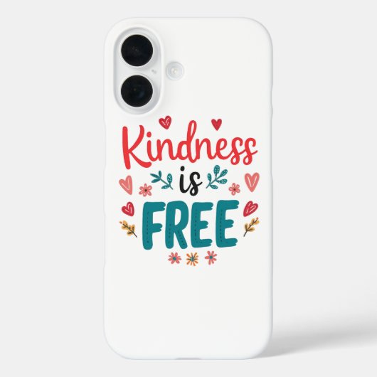 Positive "Be Kind" Message with Hearts Case-Mate iPhoneケース (裏面)
