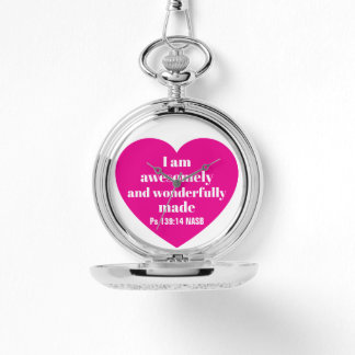 Positive Bible Verse Affirmation Pink Heart Cute 腕時計