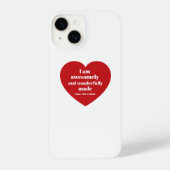 Positive Bible Verse Affirmation Red Heart Cute iPhoneケース (裏面)