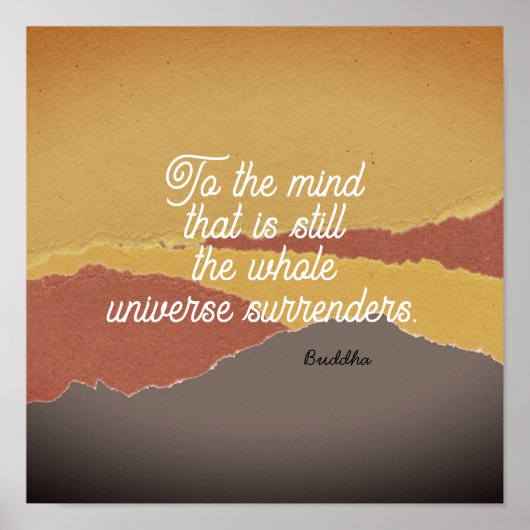  positive Buddha zen quote torn paper art  ポスター (正面)