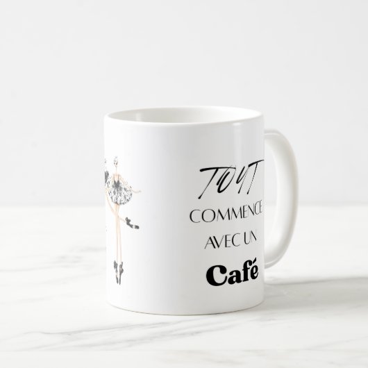 Positive Energy Coffee Mug for Work and Study  コーヒーマグカップ (正面右)