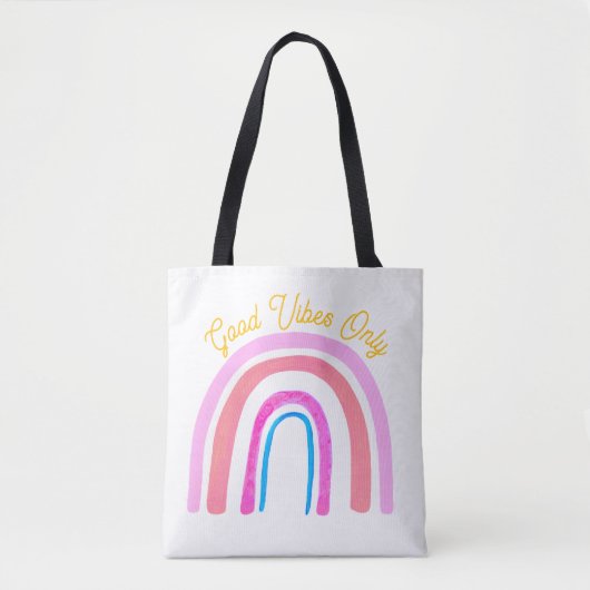 Positive Energy Folk Art Rainbow トートバッグ (正面)