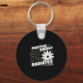 Positive, Energy Radiates Positive Quote Inspirati キーホルダー (正面)